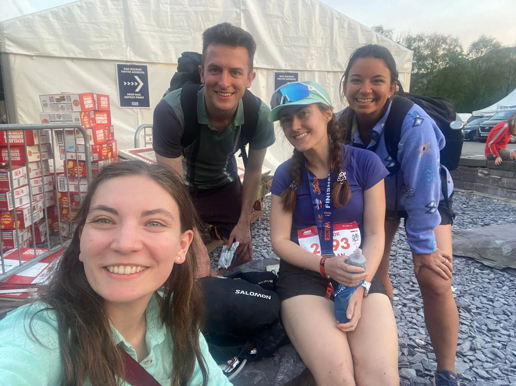 Parkrun finishers with friends
