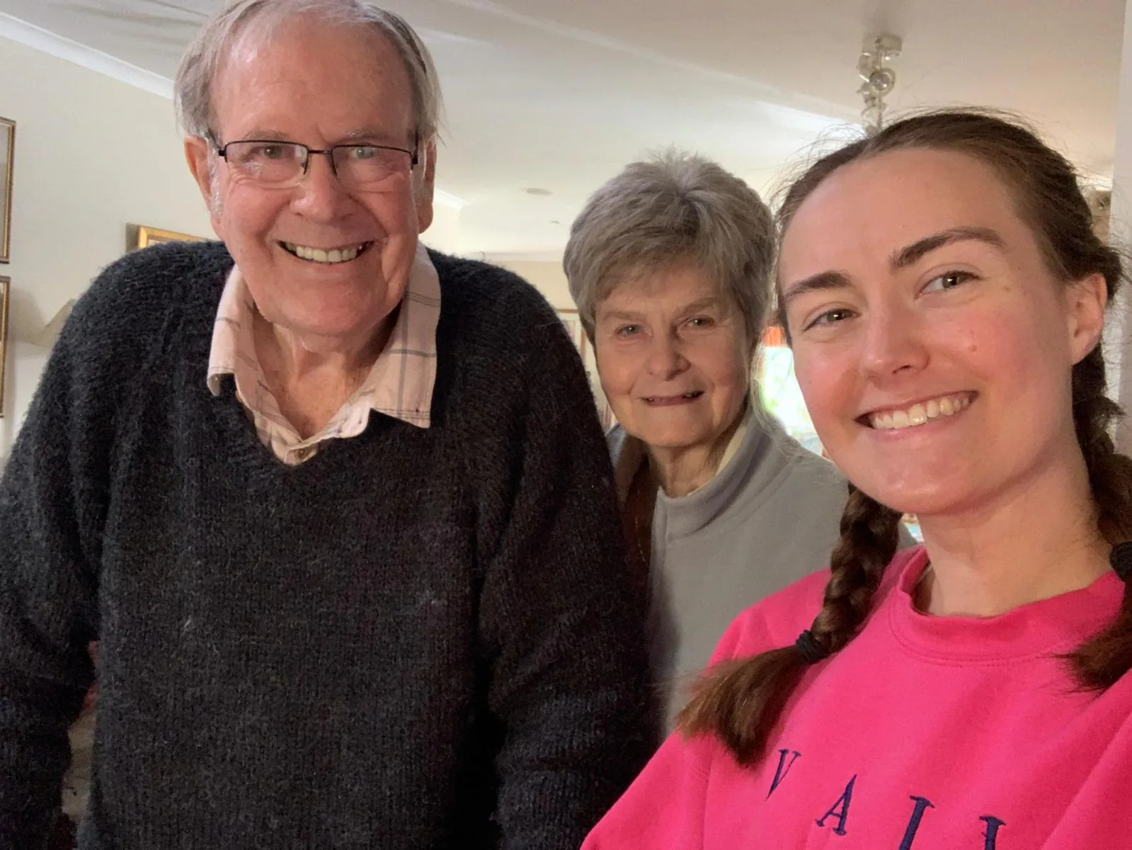 Selfie with grandparents at home