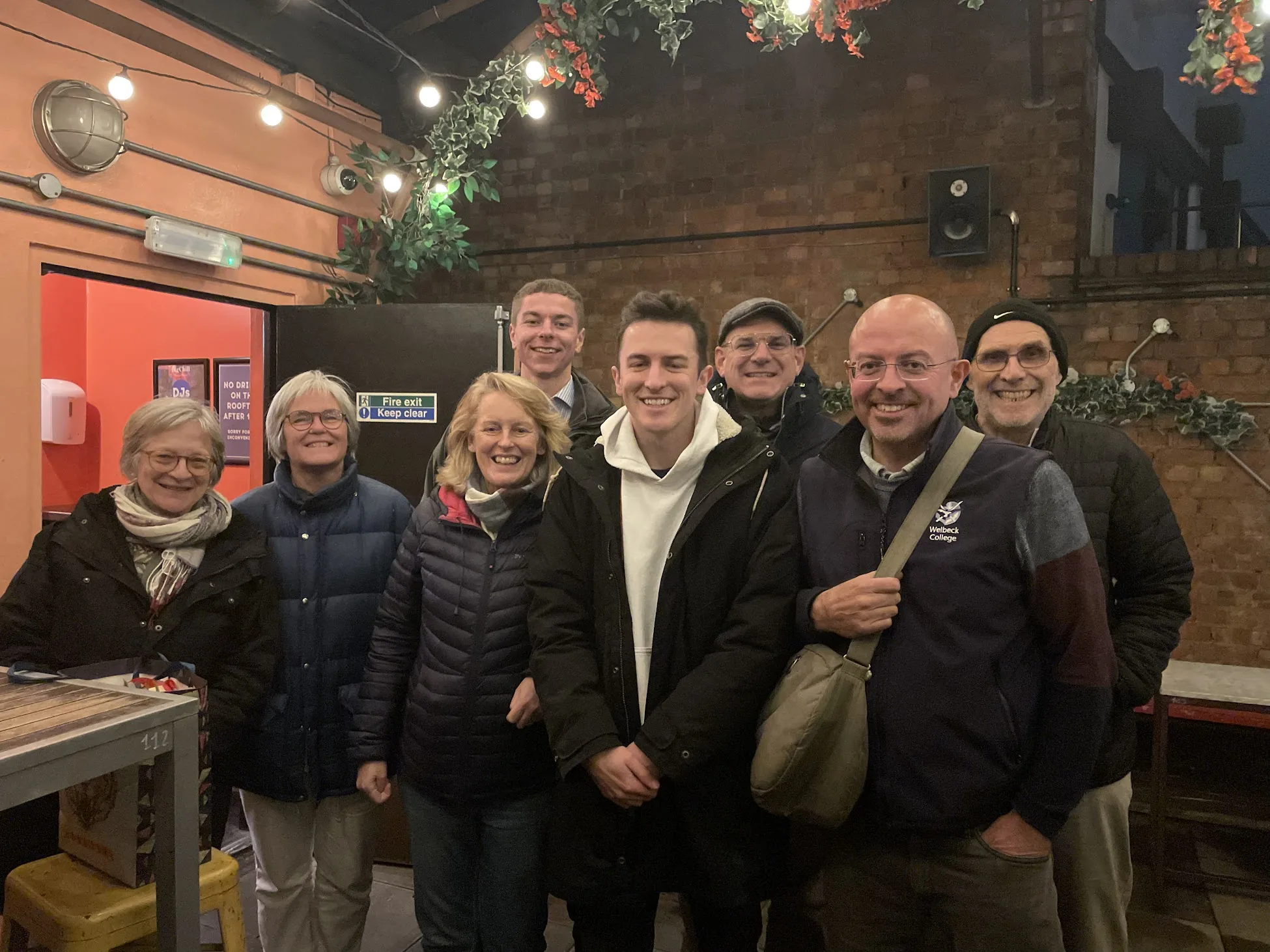 Family and friends in a pub
