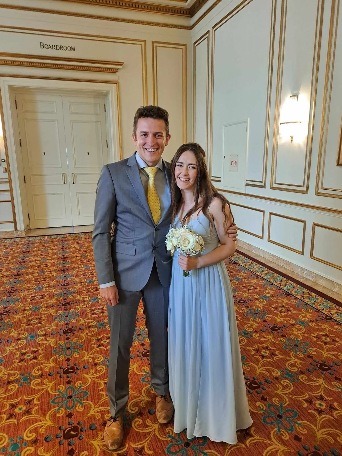 Dressed up at a wedding
